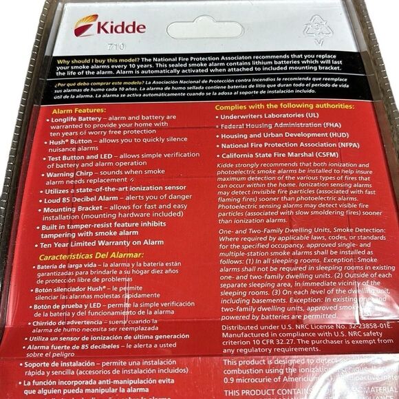 Kidde never replace battery smoke alarm 10 year new - Picture 4 of 4